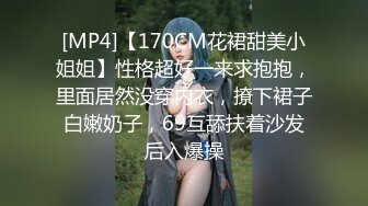 [MP4]【170CM花裙甜美小姐姐】性格超好一来求抱抱，里面居然没穿内衣，撩下裙子白嫩奶子，69互舔扶着沙发后入爆操