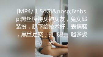 [MP4/ 1.54G]&nbsp;&nbsp;黑丝模特女神女友，兔女郎装扮，趴下给技术好，表情骚，黑丝足交，打飞机，超多姿势