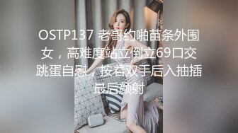 OSTP137 老哥约啪苗条外围女，高难度站立倒立69口交跳蛋自慰，按着双手后入抽插最后颜射